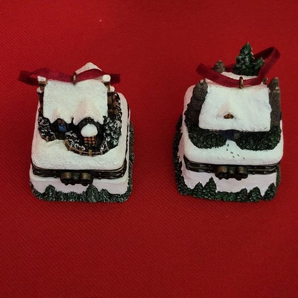 Thomas Kincade Christmas Mini Trinket Box Christmas Ornament Set of 2 - Picture 4 of 11
